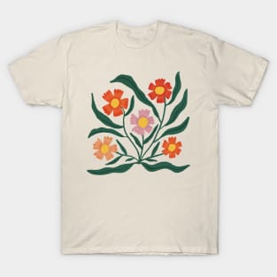 Folksy Modern Flowers T-Shirt